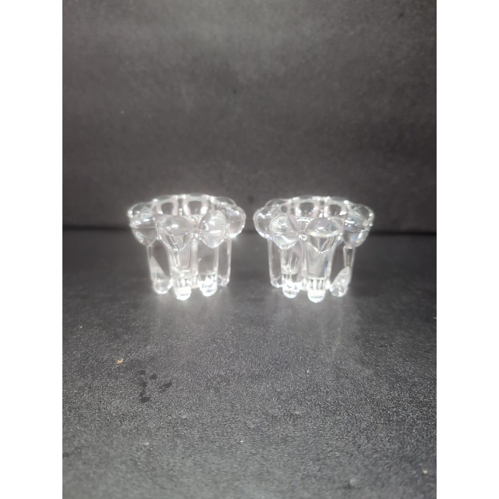 Reims Bubble Glass Candle Votive Set, Clear Glass Holders, Candlelight, Set of 2